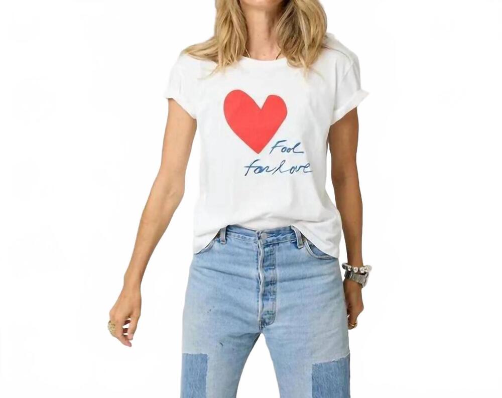 NEW KERRI ROSENTHAL suke fool for love tee in white